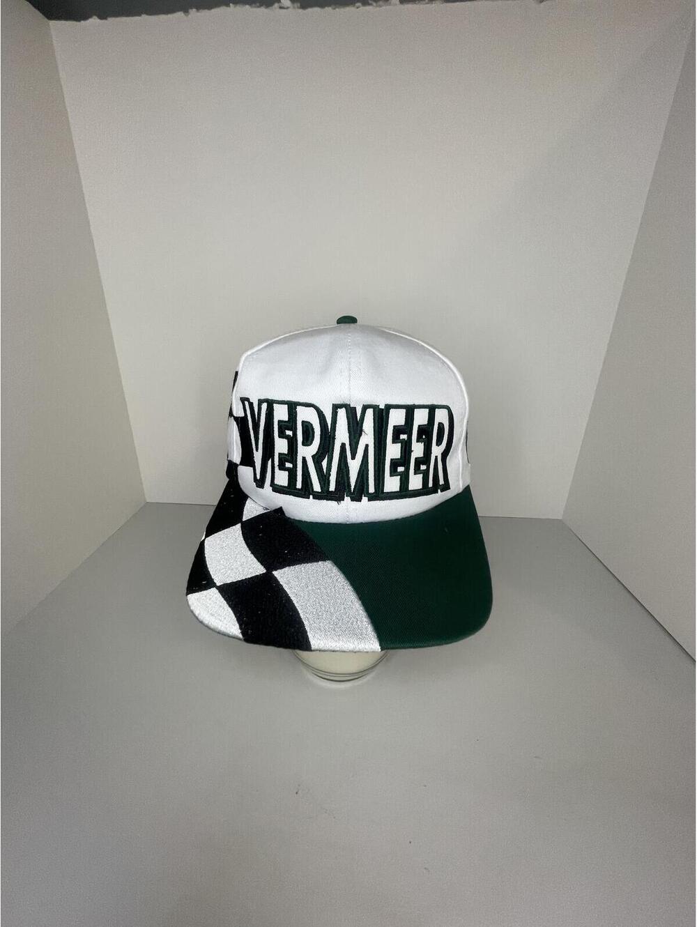 Vintage VERMEER Racing Snapback Industrial Equipment Hat Checkered Flag